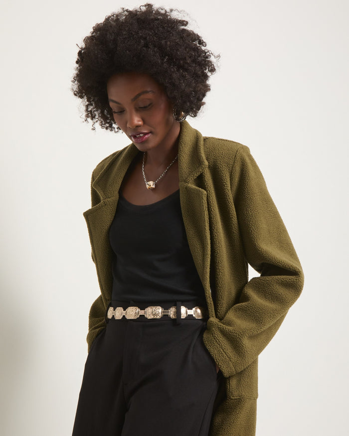 Olive Branch $|& SEAS Samantha Sherpa Coat - VOF Side