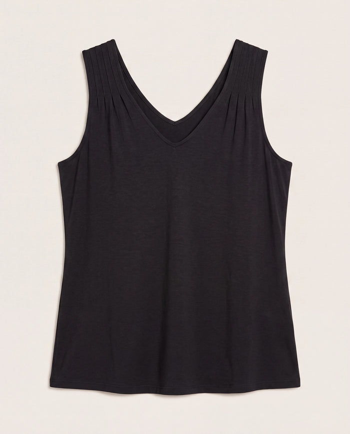 Black $|& SEAS Sammi Pleat Tank - Hanger Detail
