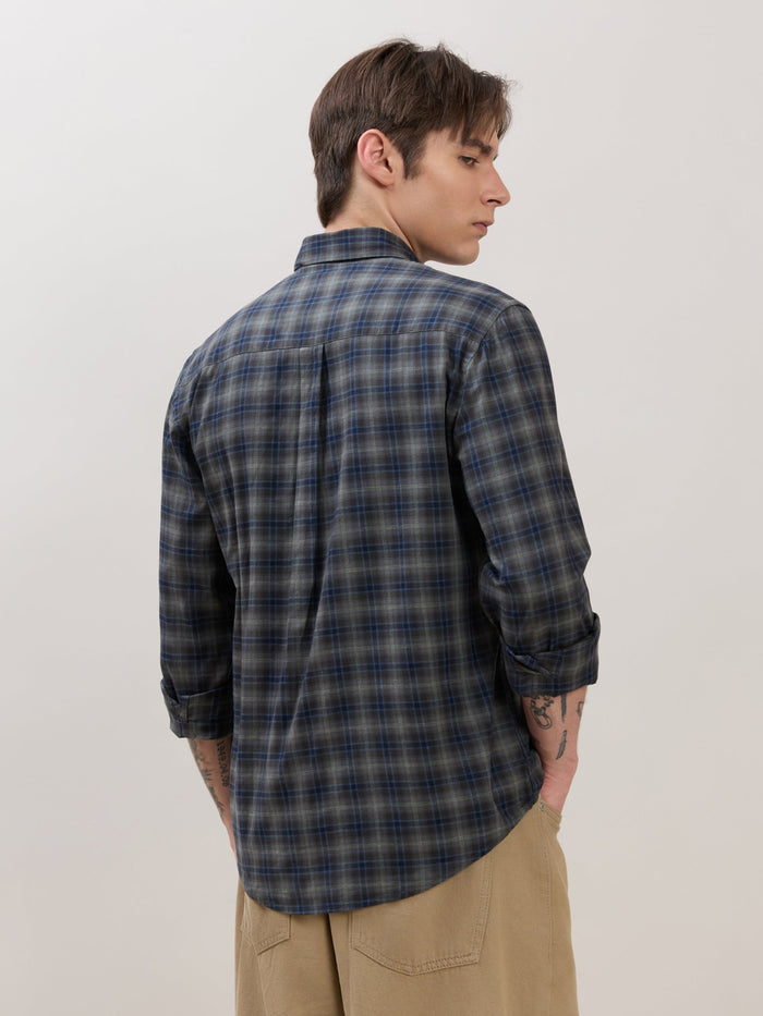 Sanana - Melange Checks Shirt - Grey