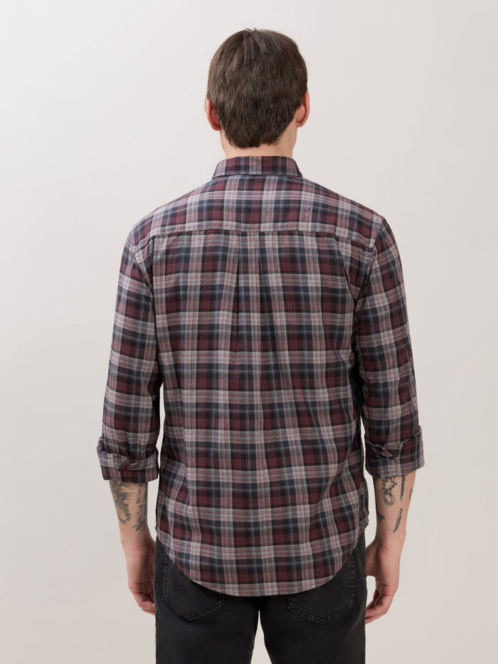 Sanana - Melange Checks Shirt - Maroon