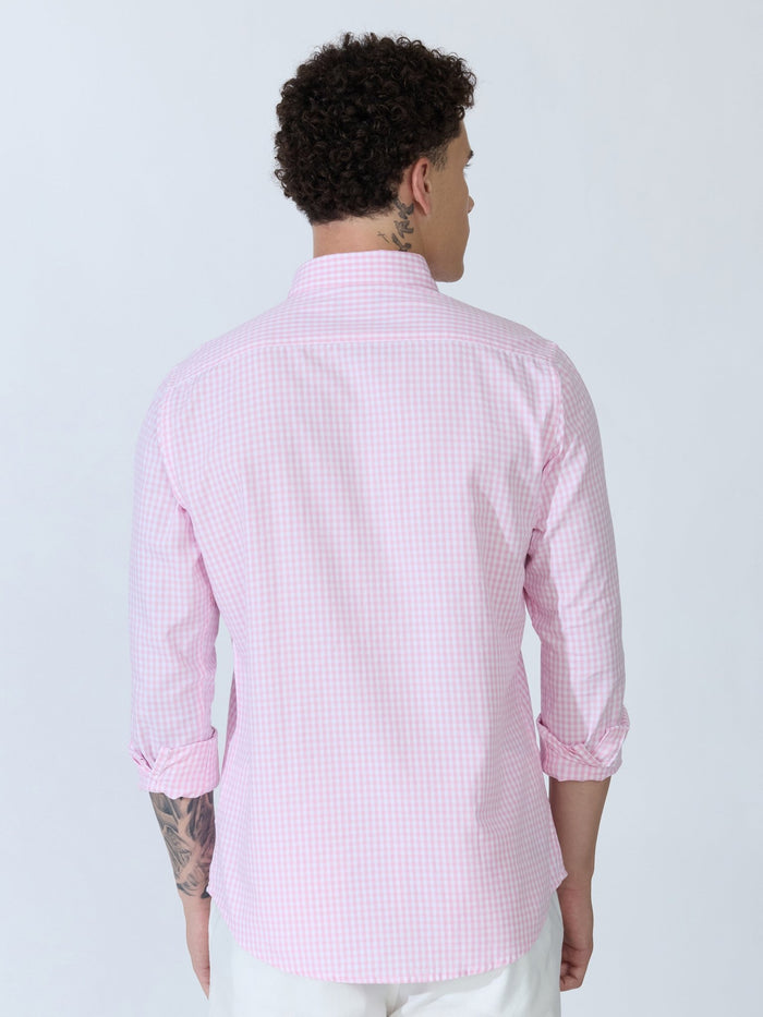 Sara - 100% Cotton Gingham Shirt - Pink