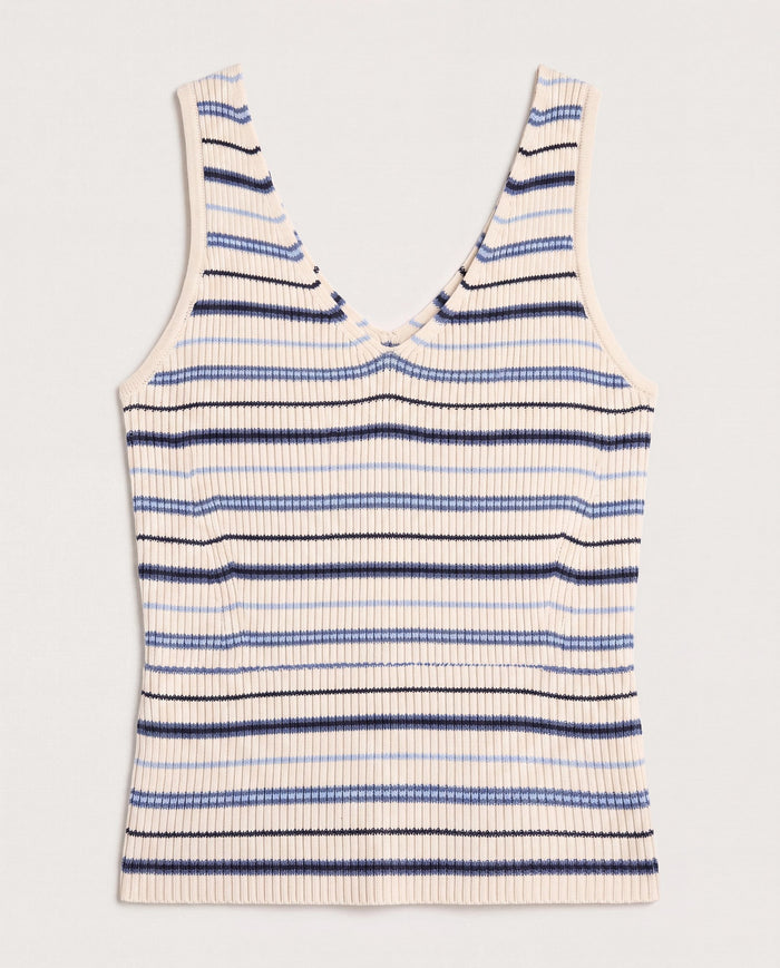Cream Stripe $|& SEAS Sara Striped Tank - Hanger Detail
