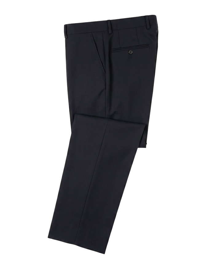 Sartoria Mazara Solid Black Slim Fit Notch Lapel Stretch Wool Suit