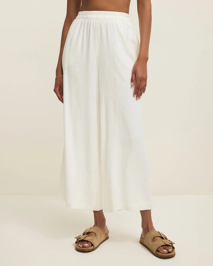 White $|& Z Supply Scout Linen Pant - VOF Detail