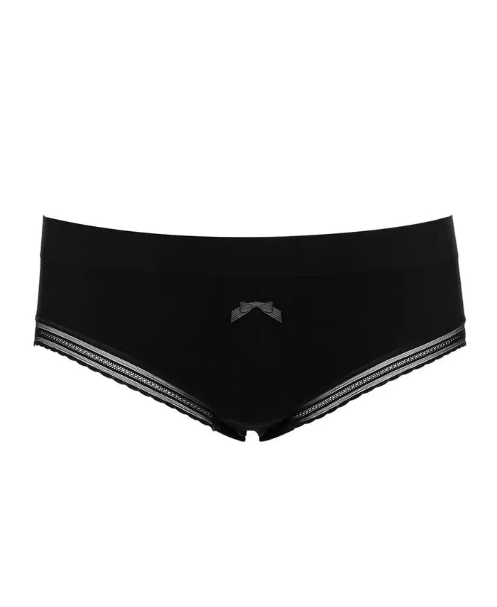 Seamless low waist shorts Milk black