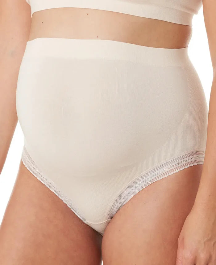 Seamless maternity high waist brief Milk blush