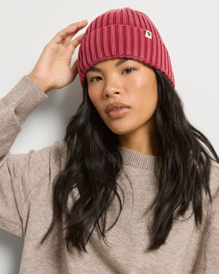 Washed Red $|& SEAS SEAS Acid Wash Beanie - SOF Front