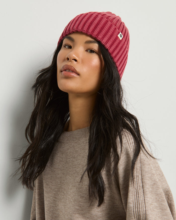 Washed Red $|& SEAS SEAS Acid Wash Beanie - VOF Front
