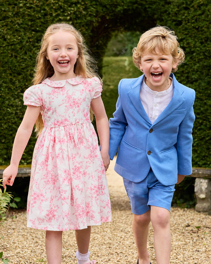 Trotters Heritage Blazer Sebastian Blazer in Blue Linen
