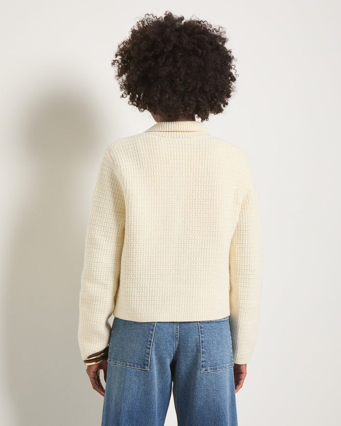 Cream $|& SEAS Serenity Pocket Cardigan - SOF Back