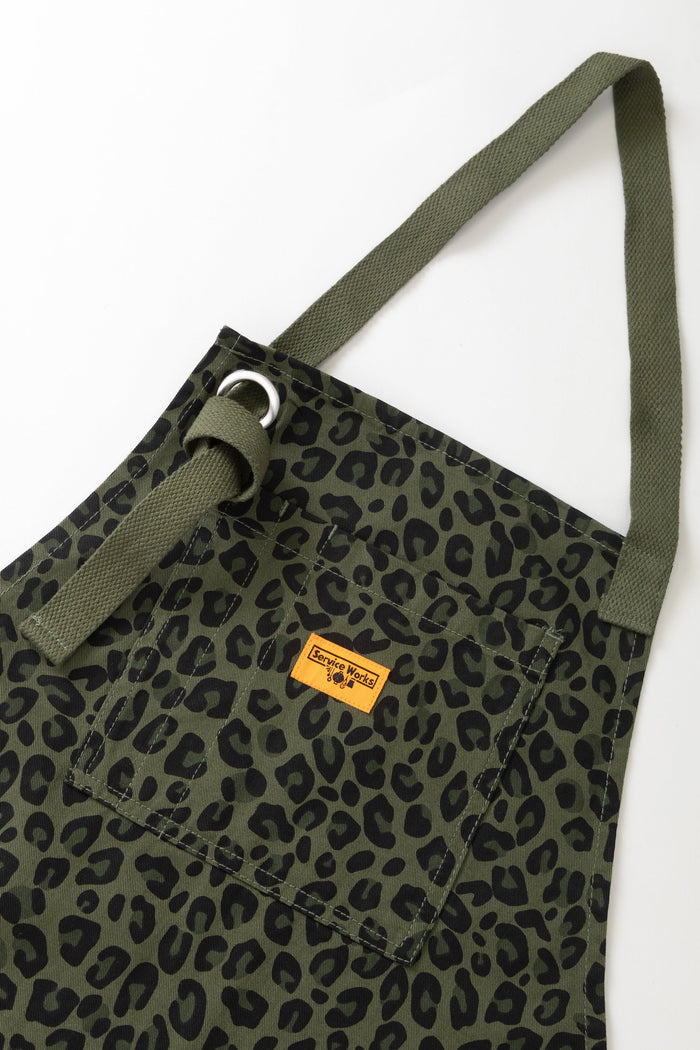 Service Works -  Patterned Apron - Green Leopard