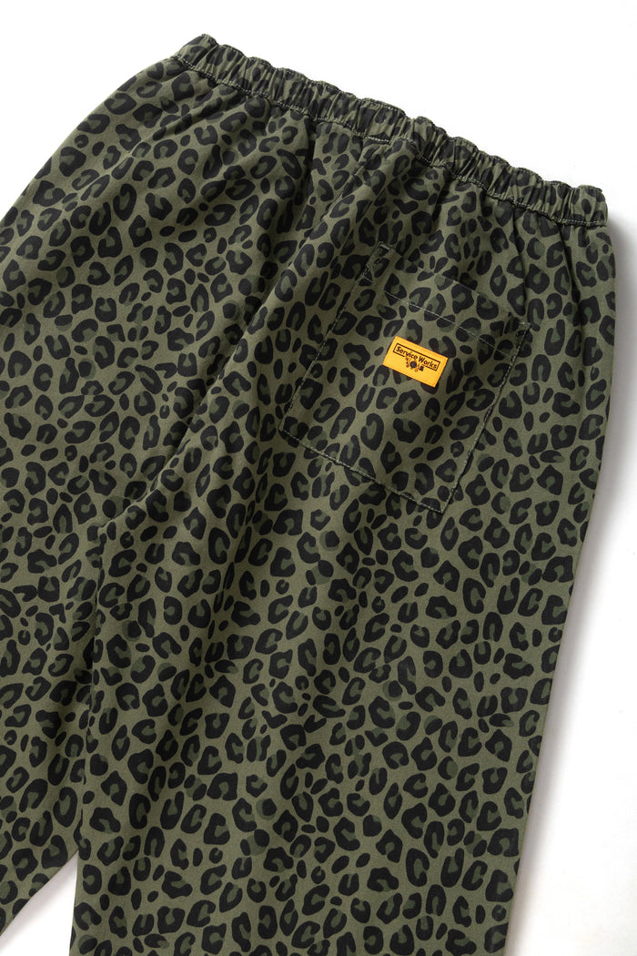 Service Works -  Patterned Easy Chef Pants - Green Leopard
