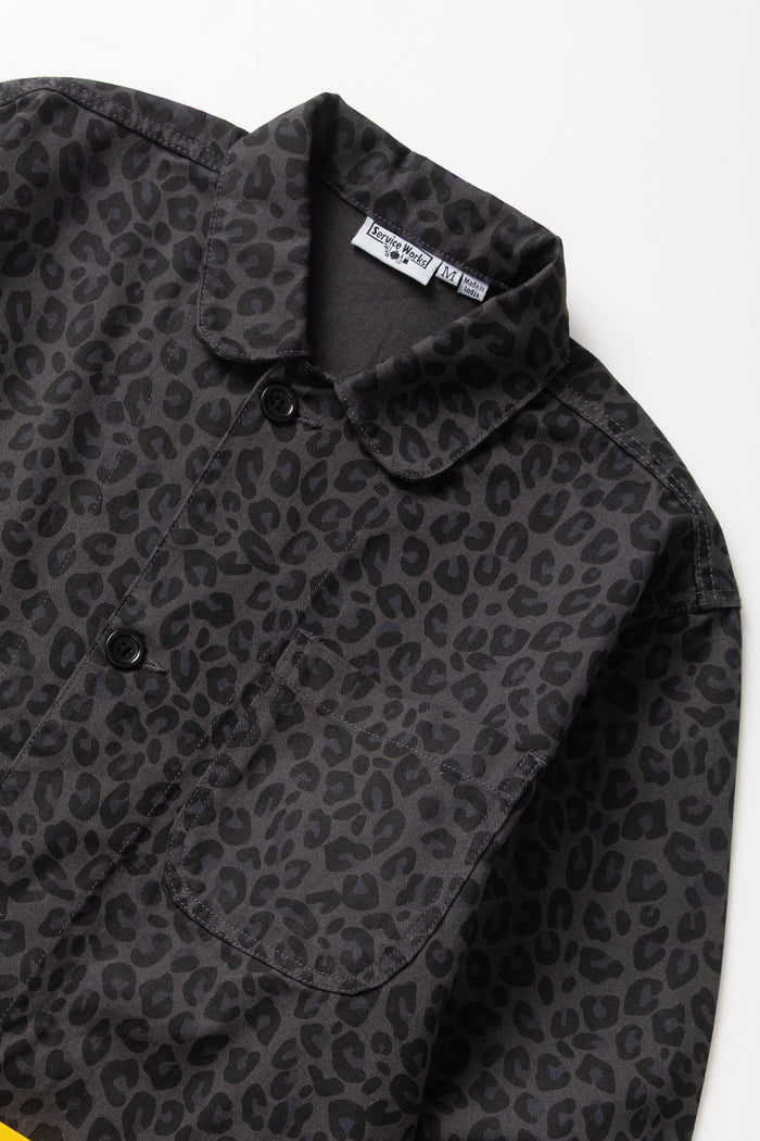Service Works -  Patterned Easy Chef Shirt - Black Leopard