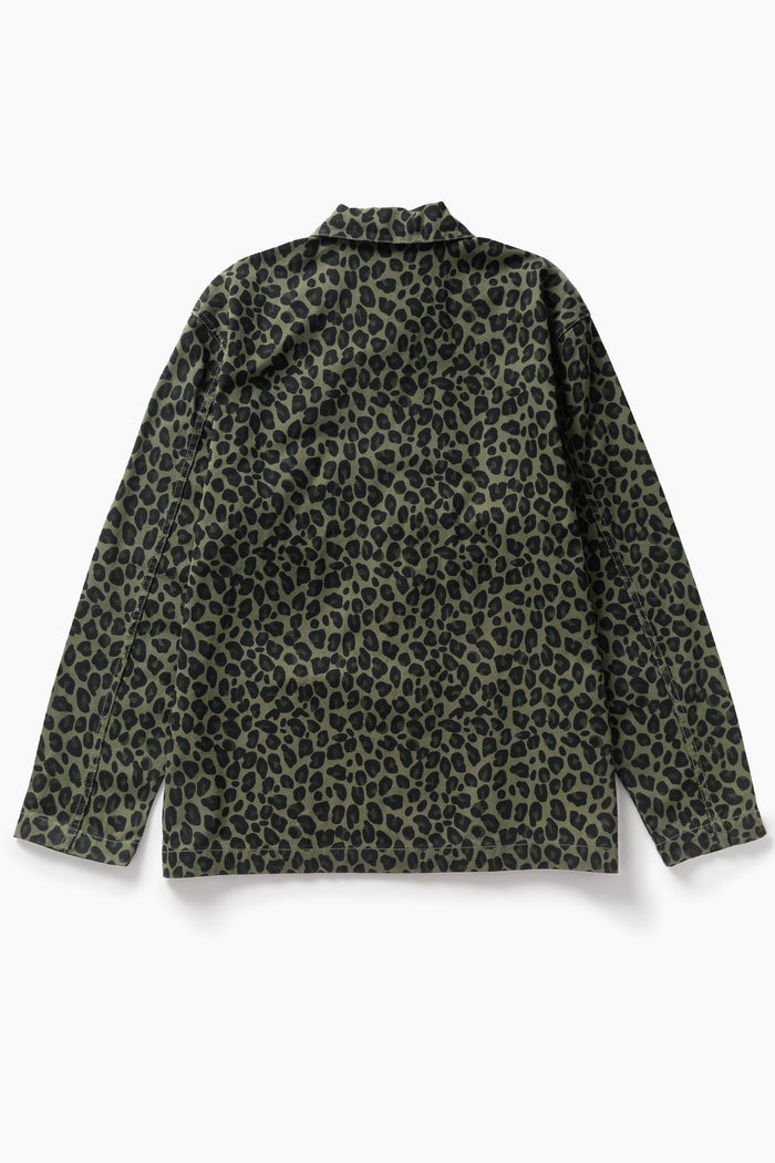 Service Works -  Patterned Easy Chef Shirt - Green Leopard