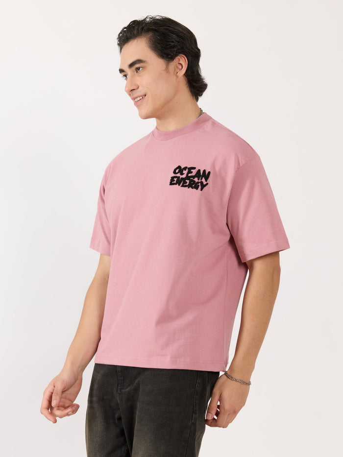 Men's Graphic Pastel pink Loose Fit T-Shirt