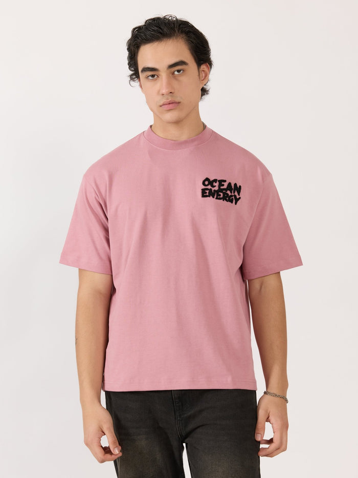 Men's Graphic Pastel pink Loose Fit T-Shirt