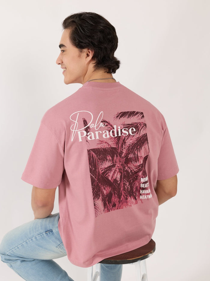 Men's Graphic Pastel pink Loose Fit T-Shirt