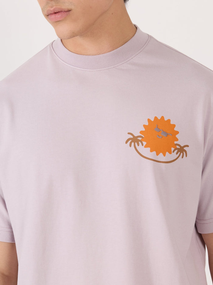 Men's Printed Loose Fit T-Shirt in lavender