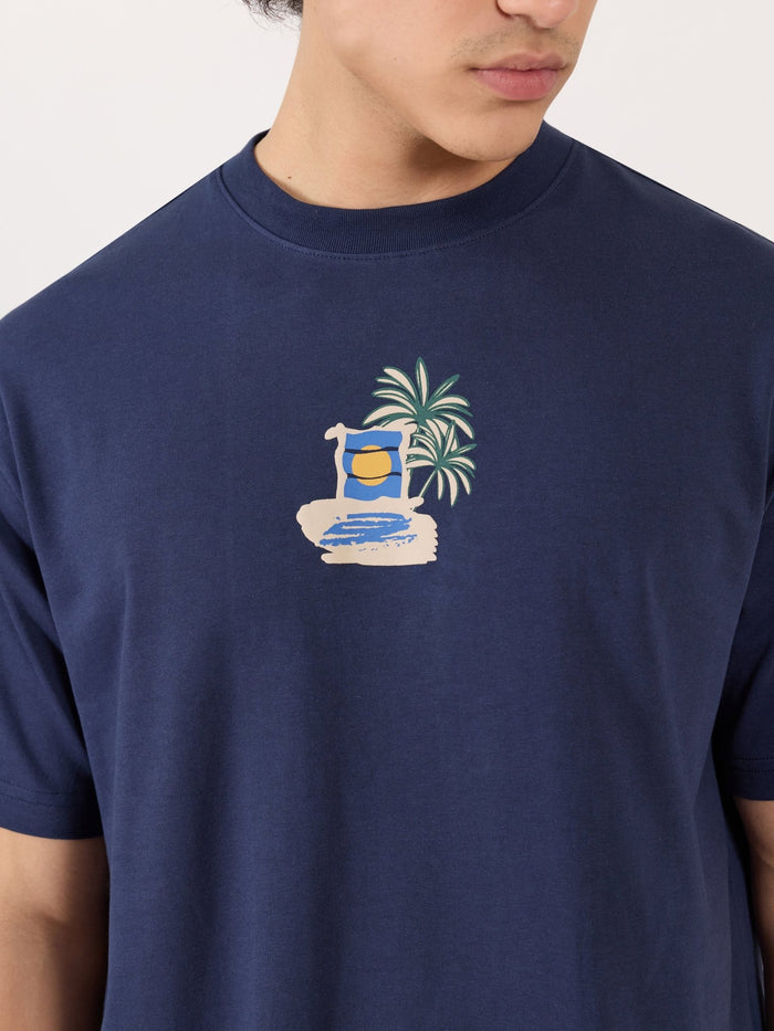 Men's Graphic navy blue Loose Fit T-Shirt