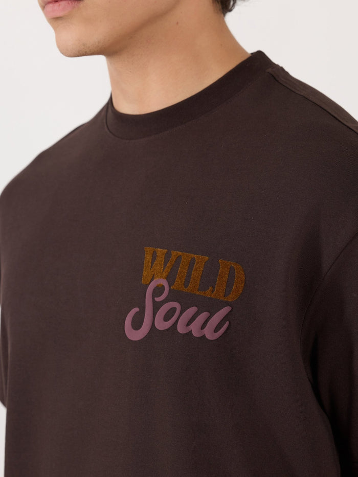 Men's Graphic Dark Brown Loose Fit T-Shirt