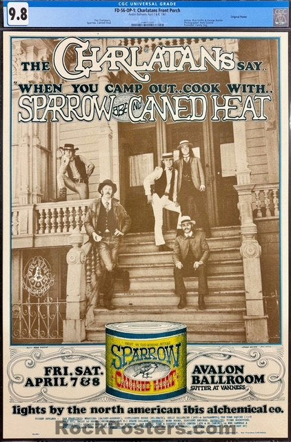 AUCTION - FD-56 - Charlatans - Rick Griffin - 1967 Poster - Avalon Ballroom - CGC Graded 9.8-5173058-3860450