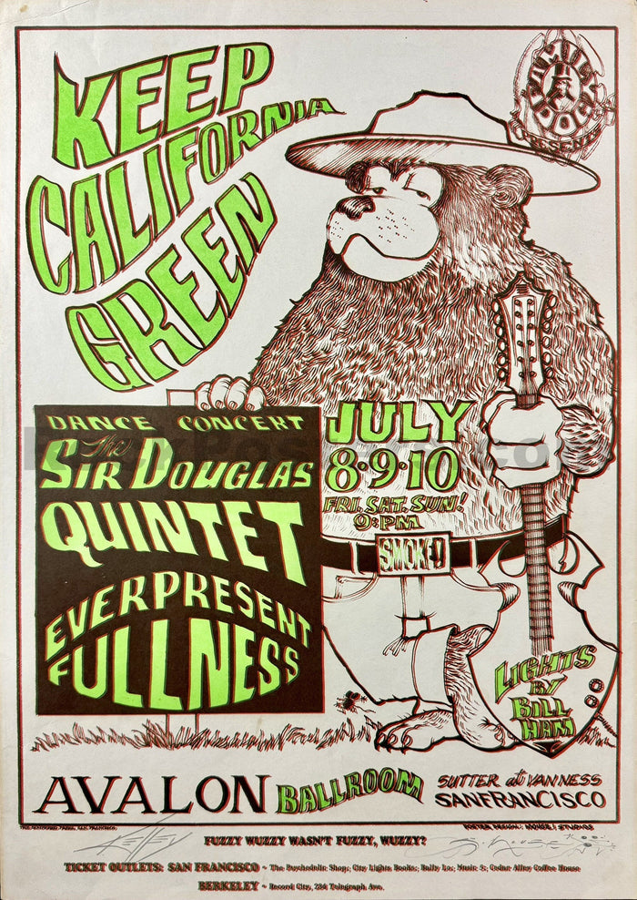 AUCTION - FD-16 - Sir Douglas Quintet - 1966 Poster - Mouse & Kelley Signed - 1966 Poster -  Avalon Ballroom - Very Good-5283223-3942618