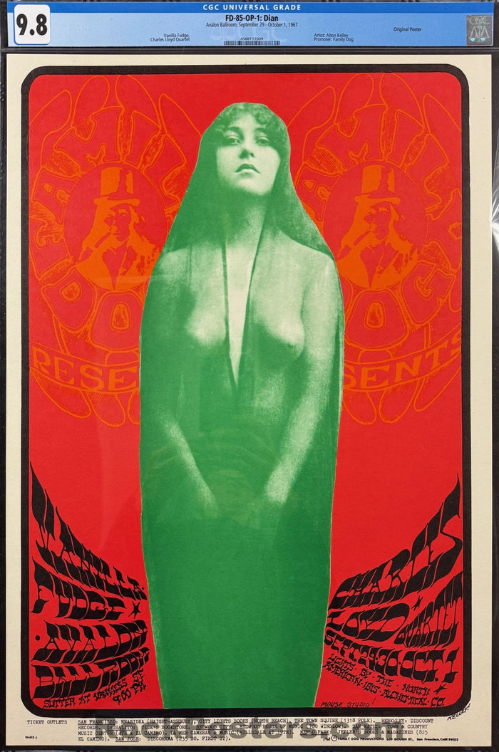 AUCTION - FD-85 - Vanilla Fudge - Mouse & Kelley - 1967 Poster - Avalon Ballroom - CGC Graded 9.8-5137830-3838542