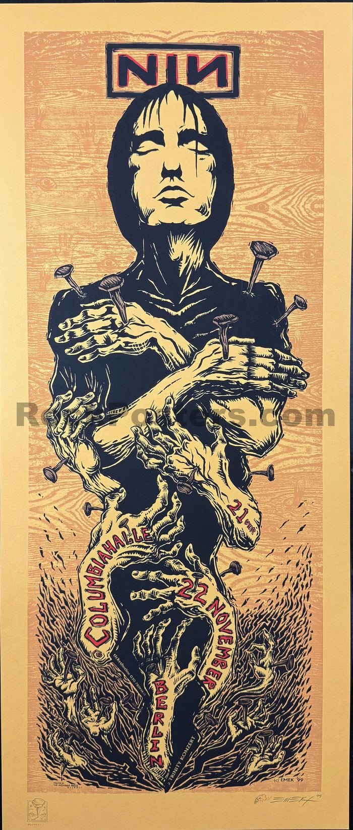 AUCTION - Nine Inch Nails - Berlin - 1999 Poster - Orange Variant - Emek - Near Mint-5174971-3860455