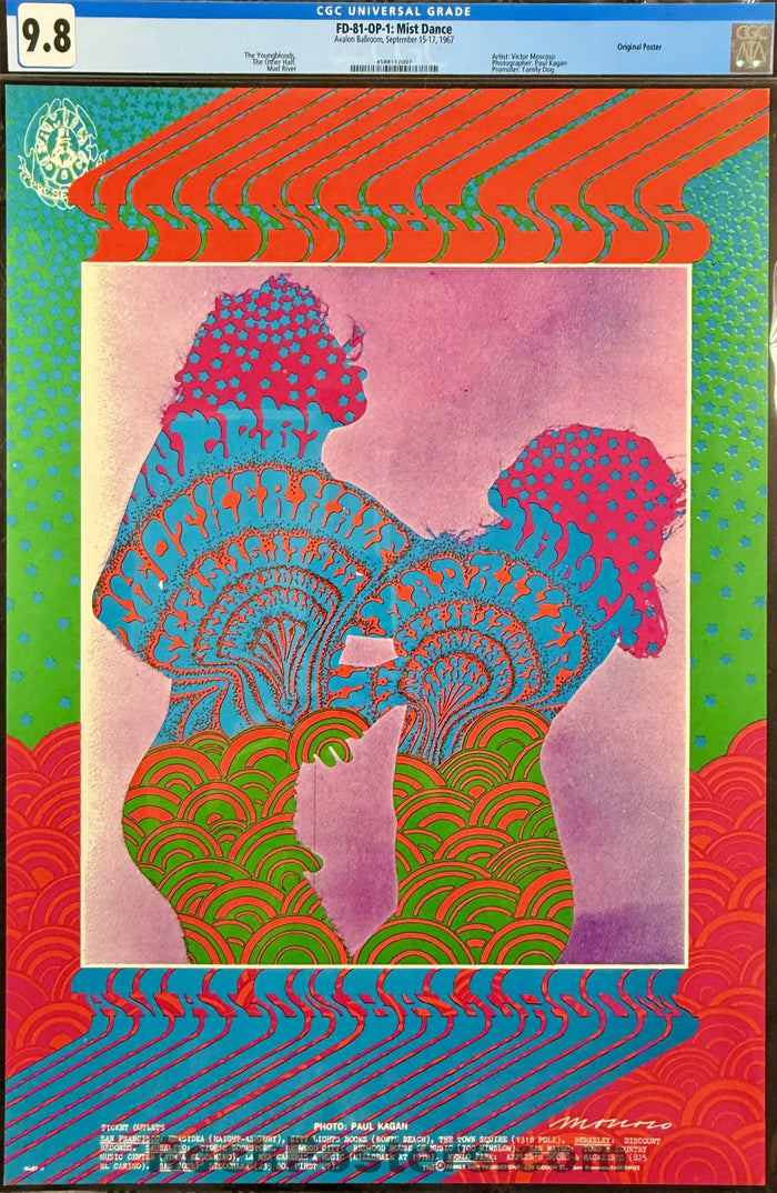 AUCTION - FD-81 - The Youngbloods - Victor Moscoso - 1967 Poster - Avalon Ballroom - CGC Graded 9.8-5173057-3860456
