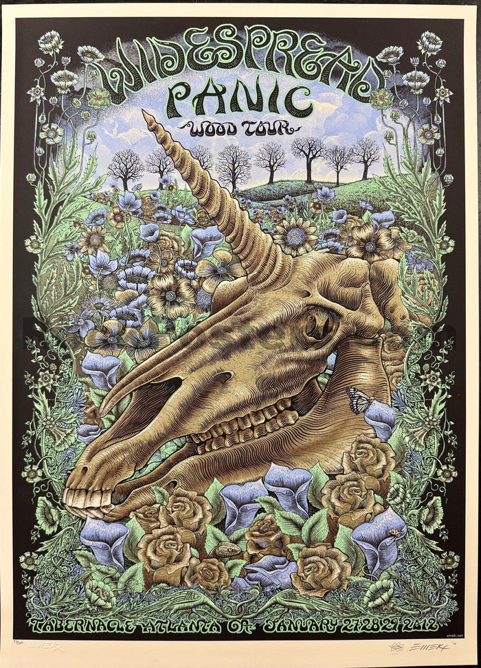 AUCTION - Widespread Panic - Wood Tour 2012 - Tabernacle Atlanta - Artist Edition - Emek - Near Mint-5175056-3860457
