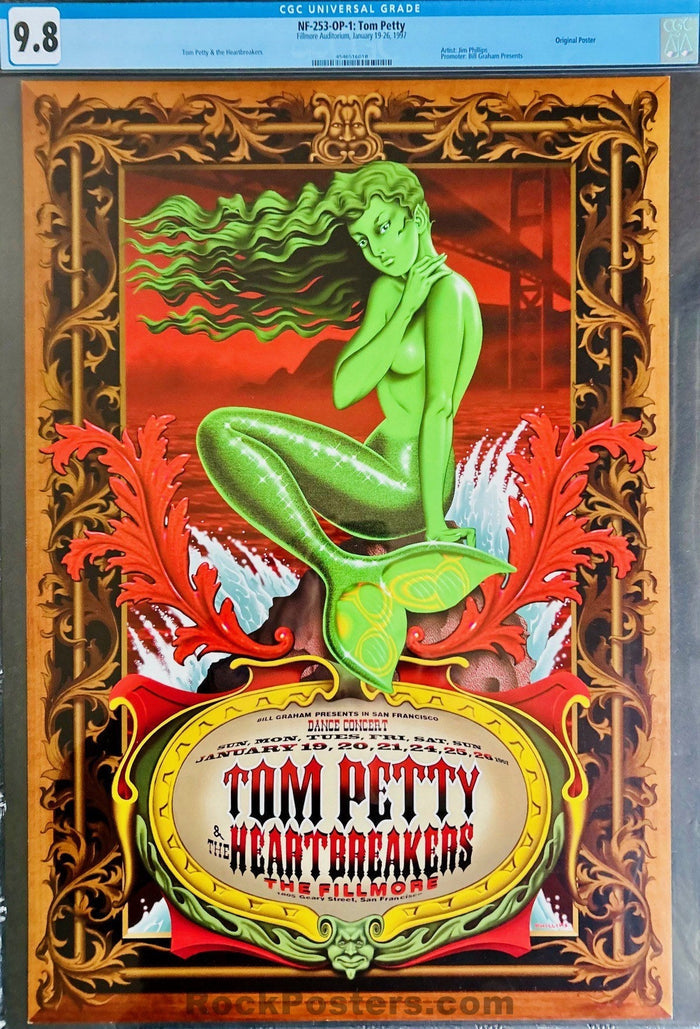 AUCTION - NF-253 - Tom Petty - & The Heartbreakers - Jim Phillips - 1997 Poster - The Fillmore - CGC Graded 9.8-5172484-3860458