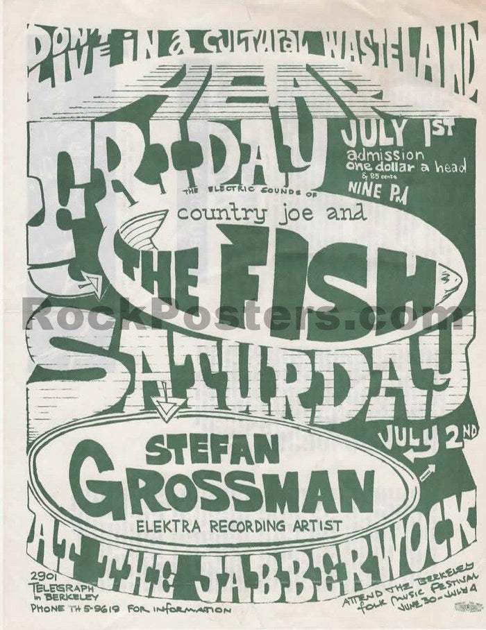 AUCTION - Country Joe & The Fish - 1966 2-Sided Handbill - Jabberwock - Excellent-5230452-3905750