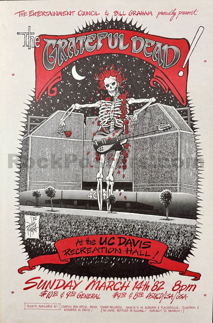 AUCTION - AOR 4.109 - Grateful Dead - 1982 Poster - UC Davis - Excellent-5282753-3942695