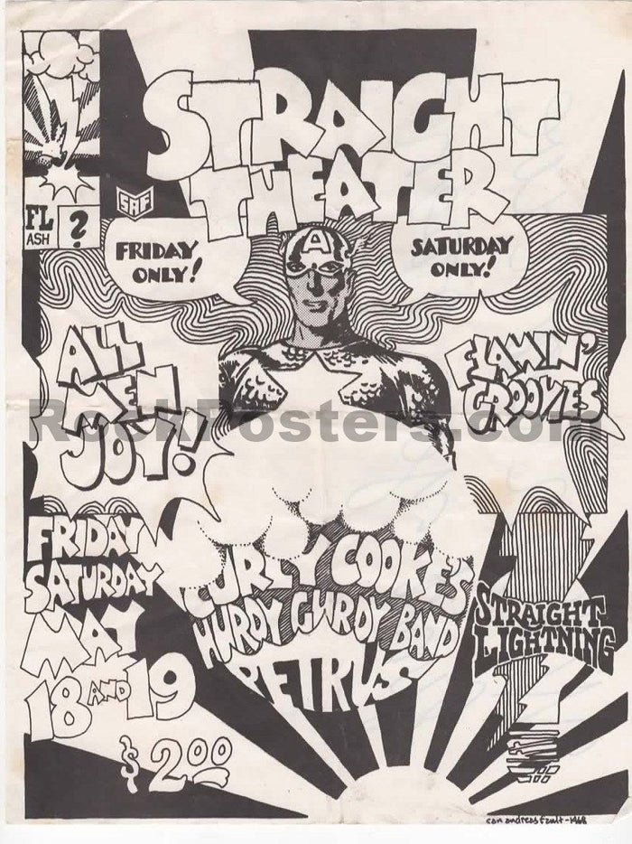 AUCTION - Flamin' Groovies - 1968 Handbill - Straight Theater - Excellent-5230457-3905756