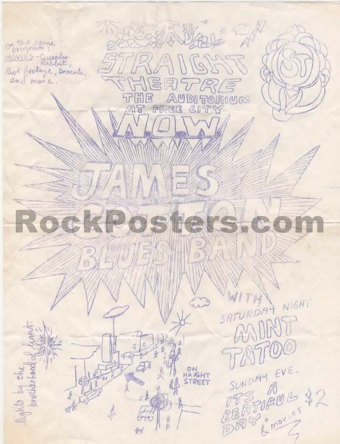 AUCTION - James Cotton - 1968 Handbill - Straight Theater - Excellent-5230453-3905764