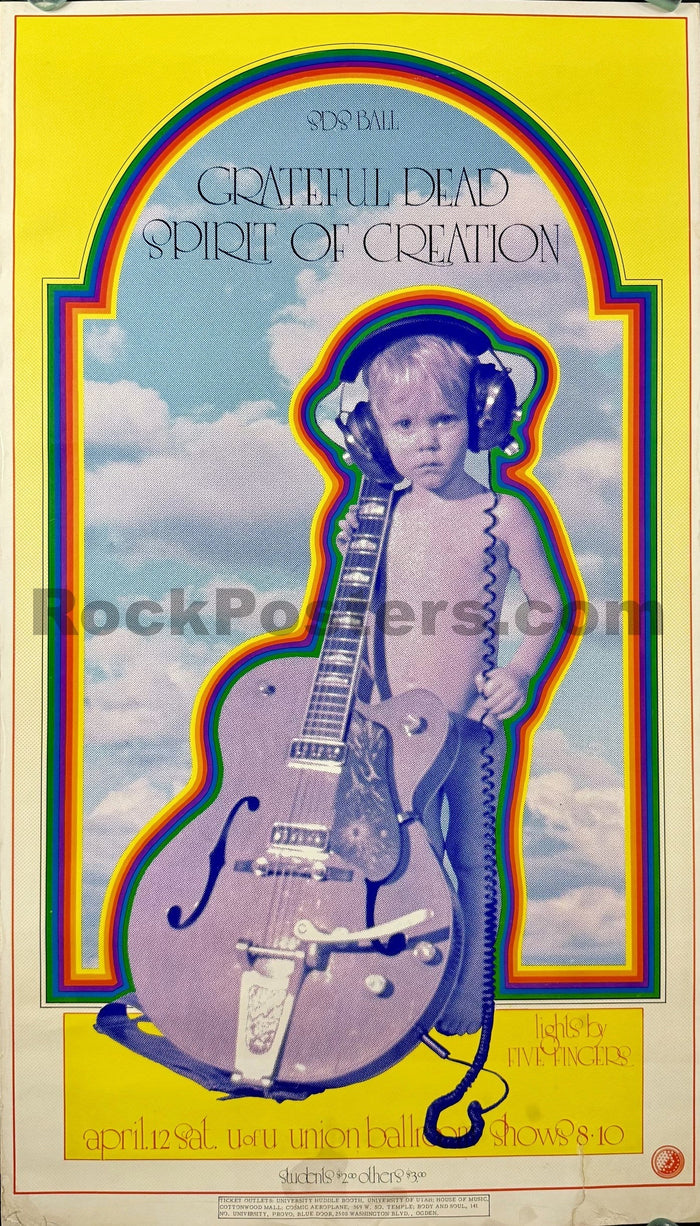 AUCTION - AOR 4.156 - Grateful Dead - 1969 Poster - Salt Lake City, UT - Very Good-5282751-3942710