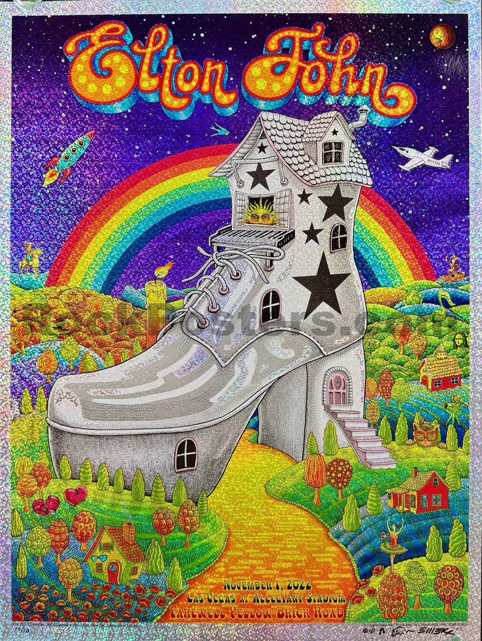 AUCTION - Elton John - Las Vegas '22 - Sparkle Foil - Edition of 10 - Emek - Mint-5175104-3860463
