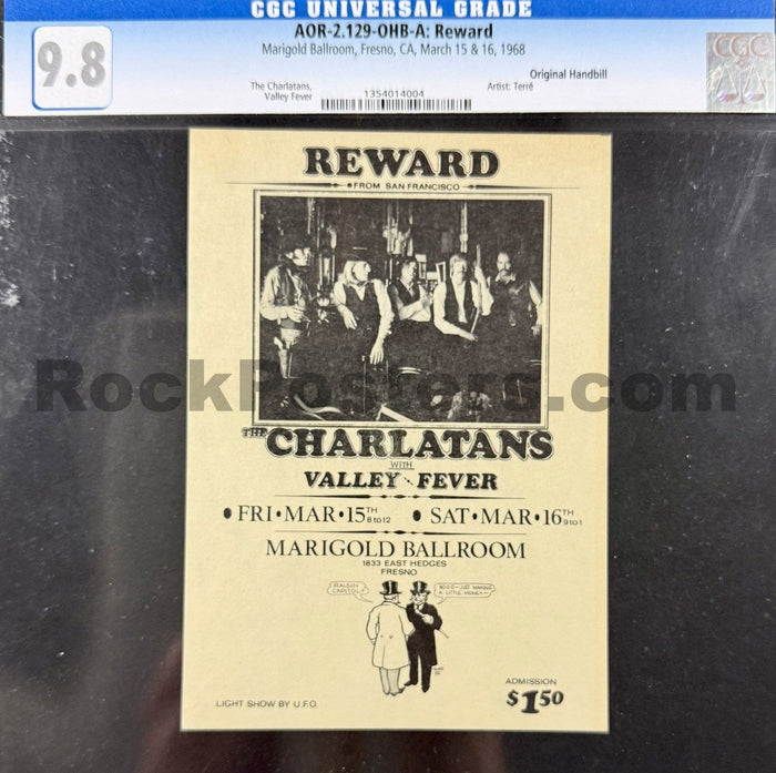 AUCTION - AOR 2.129 - Charlatans - 1968 Handbill - Marigold Ballroom  Fresno - CGC Graded 9.8-5230643-3905770