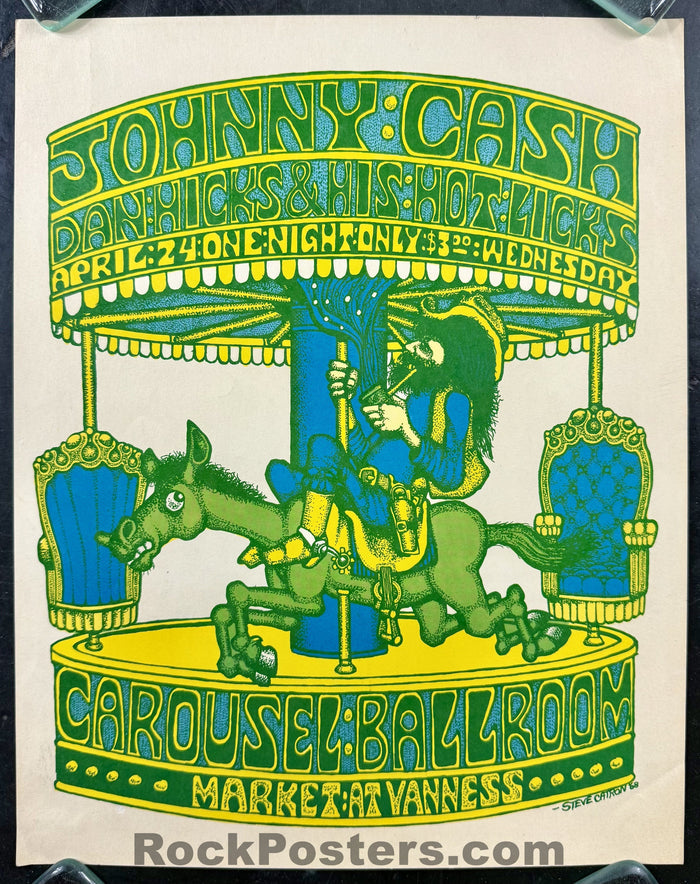 AUCTION - Johnny Cash - 1968 Poster - Carousel Ballroom - Excellent-5231492-3905823