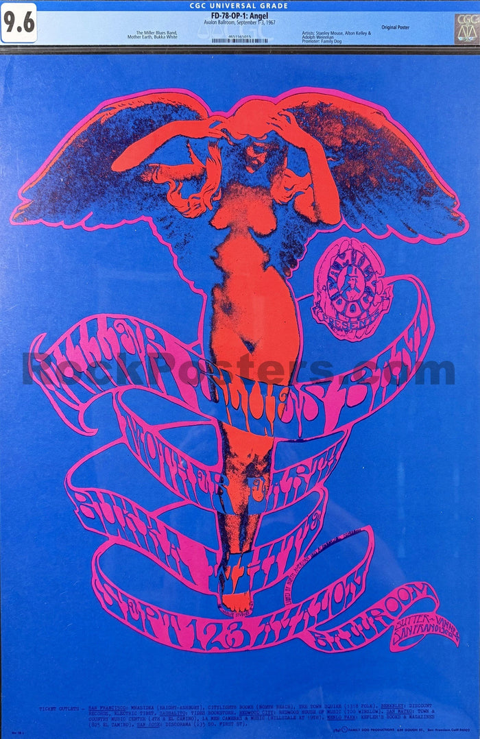 AUCTION - FD-78 - Steve Miller - Mouse & Kelley - 1967 Poster - Avalon Ballroom - CGC Graded 9.6-5283350-3942756