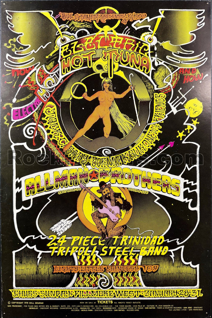 AUCTION - BG-268 - The Allman Brothers w/Duane - 1971 Poster - Fillmore West - Excellent-5233083-3905837
