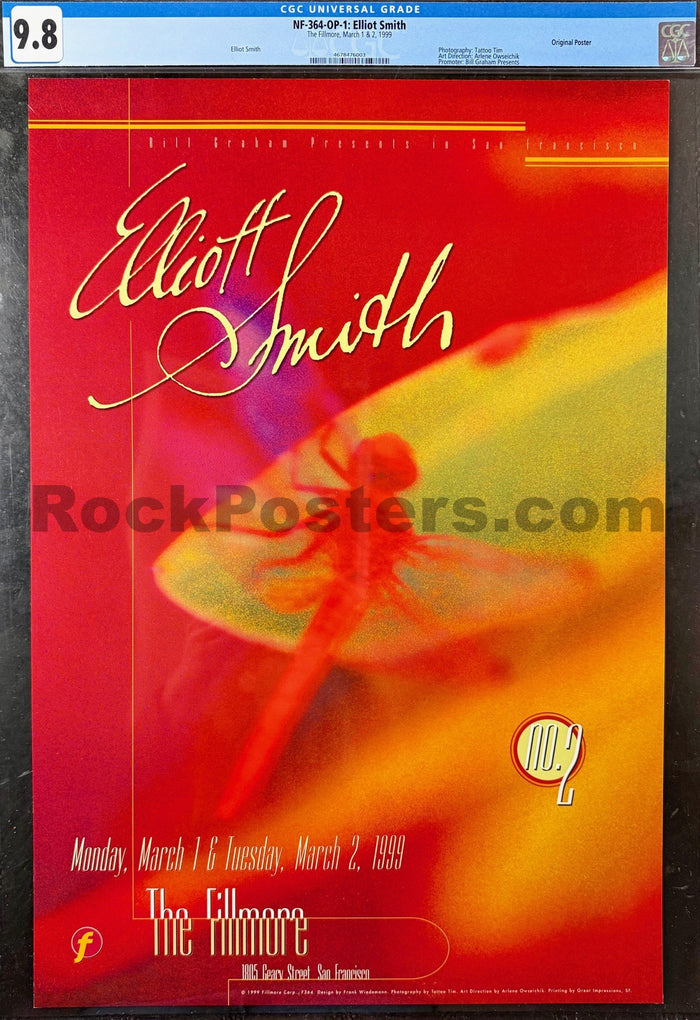 AUCTION - NF-364 - Elliott Smith - 1999 Poster - The Fillmore - CGC Graded 9.8-5284316-3942759