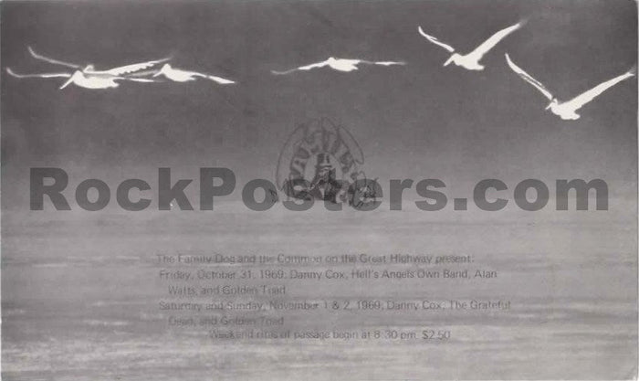 AUCTION - Family Dog - Grateful Dead - Hells Angels - 1969 Handbill - Great Highway - Excellent-5202163-3883340