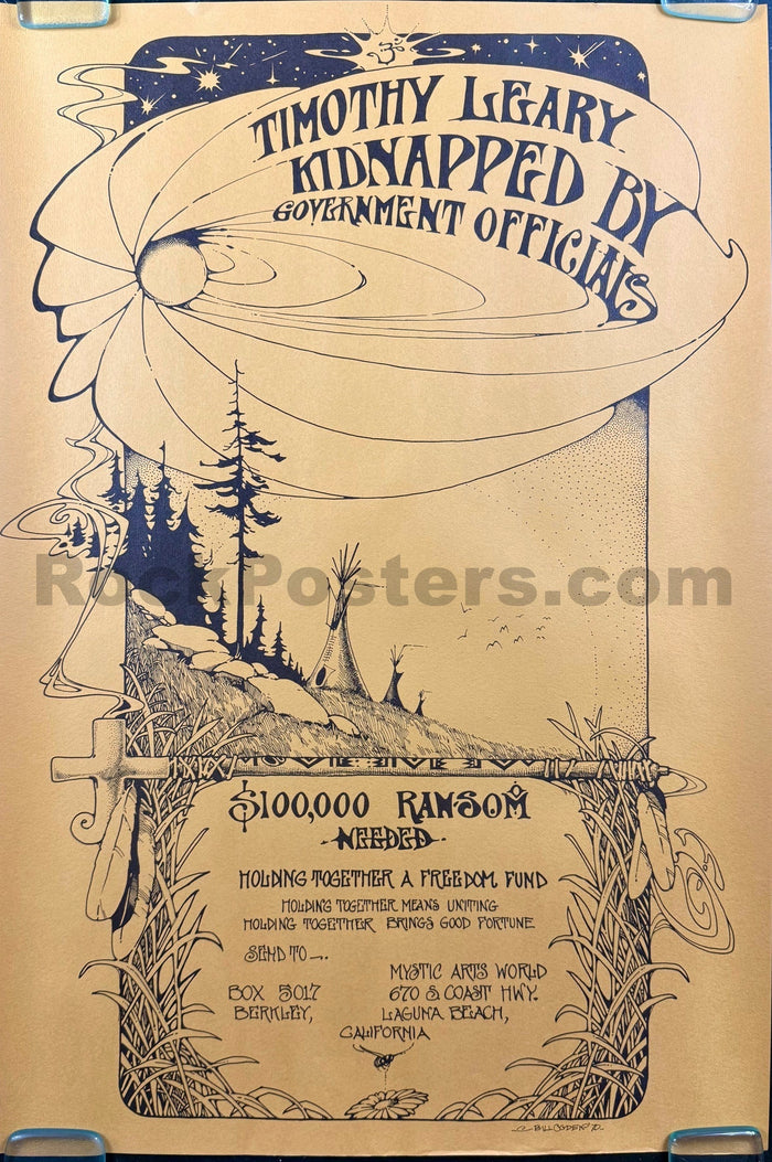 AUCTION - Timothy Leary - Arrested Bail Money - 1970 Poster - Near Mint Minus-5231056-3905886