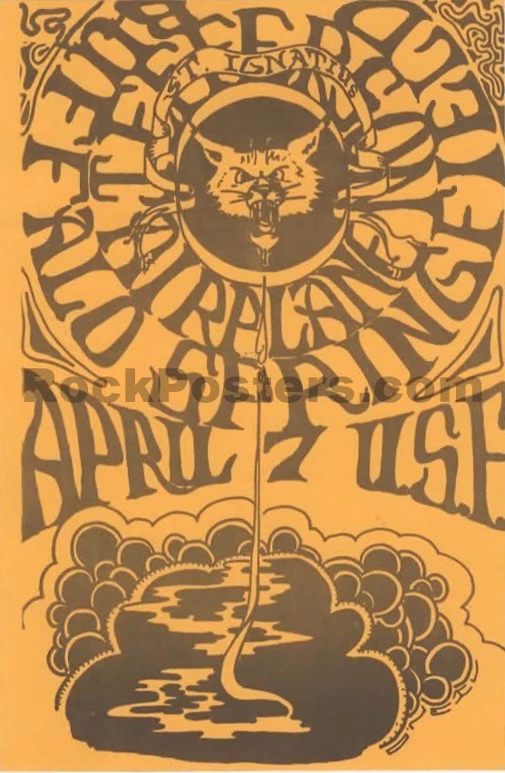AUCTION - AOR 2.242 - Buffalo Springfield - Jefferson Airplane - 1967 Handbill - University of San Francisco - Excellent-5204079-3883354