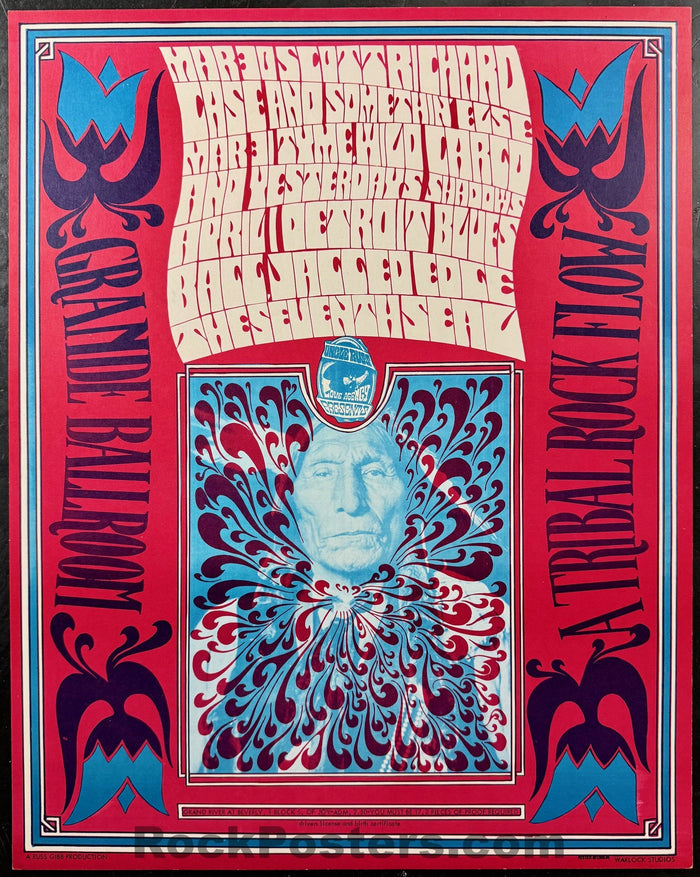 AUCTION - "A Tribal Rock Flow" - 1967 Poster - Grande Ballroom - Near Mint Minus-5233465-3906022