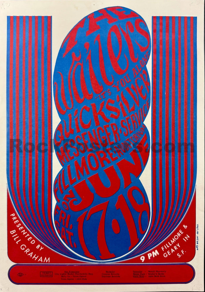 AUCTION - BG-11 - Quicksilver Messenger Service - Wes Wilson - 1966 Poster - Fillmore Auditorium - Excellent-5233460-3906033