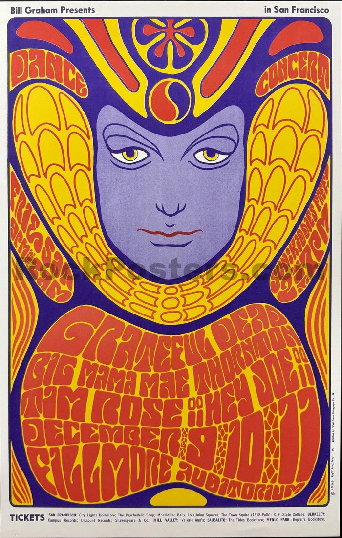 AUCTION - BG-41 - Grateful Dead - Wes Wilson - 1966 Poster - Fillmore Auditorium - Near Mint Minus-5233253-3906069