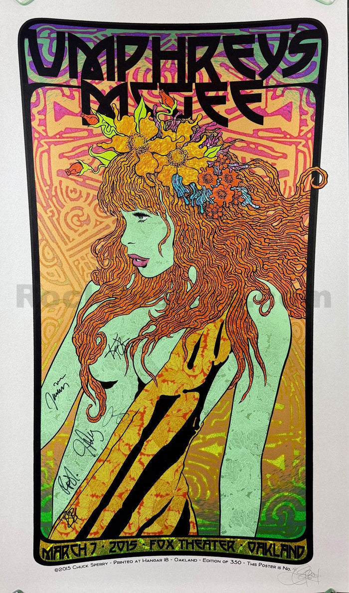 AUCTION - Umphrey's McGee - Band Signed - Oakland '15 - Chuck Sperry - 1st Edition - Mint-5284393-3942773
