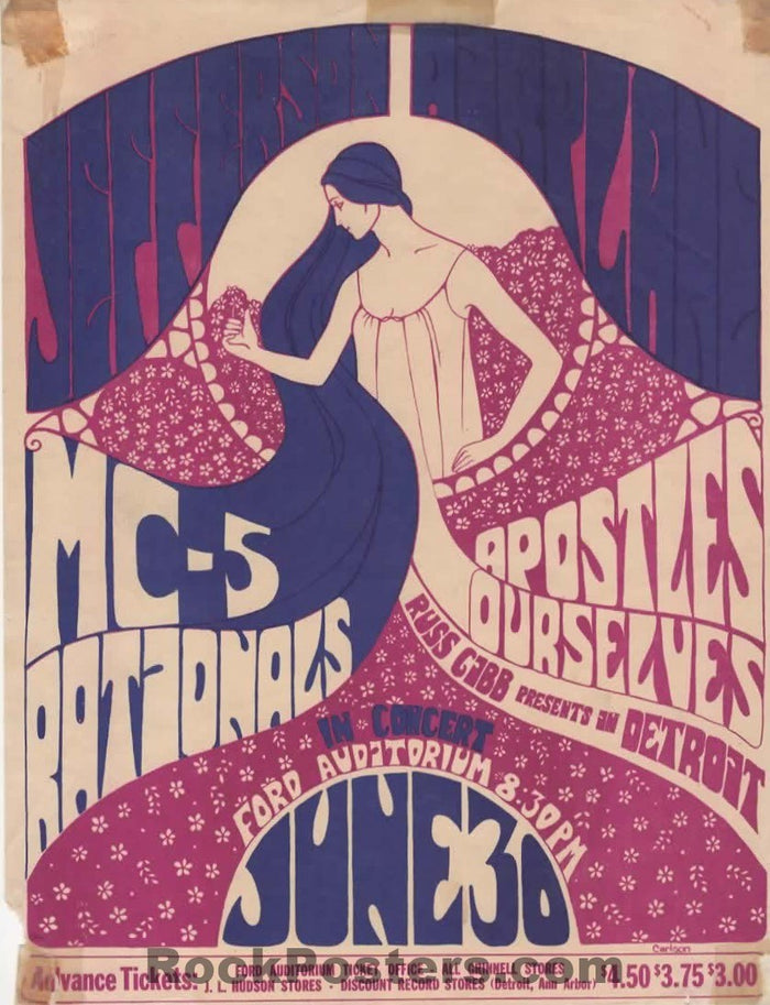 AUCTION - Jefferson Airplane - MC5 - 1967 Handbill - Ford Auditorium - Very Good-5178552-3860149